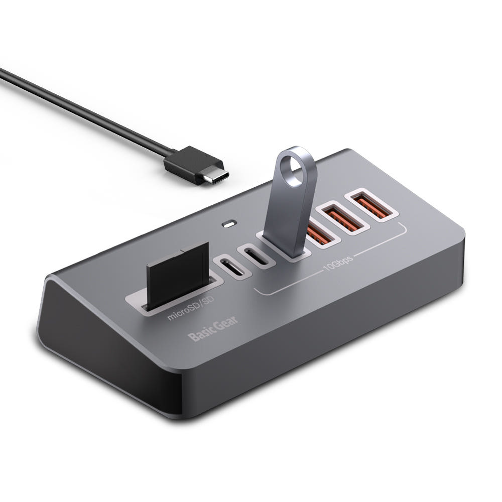 버티컬 C타입 8in1 멀티 USB 허브 : 베이직기어