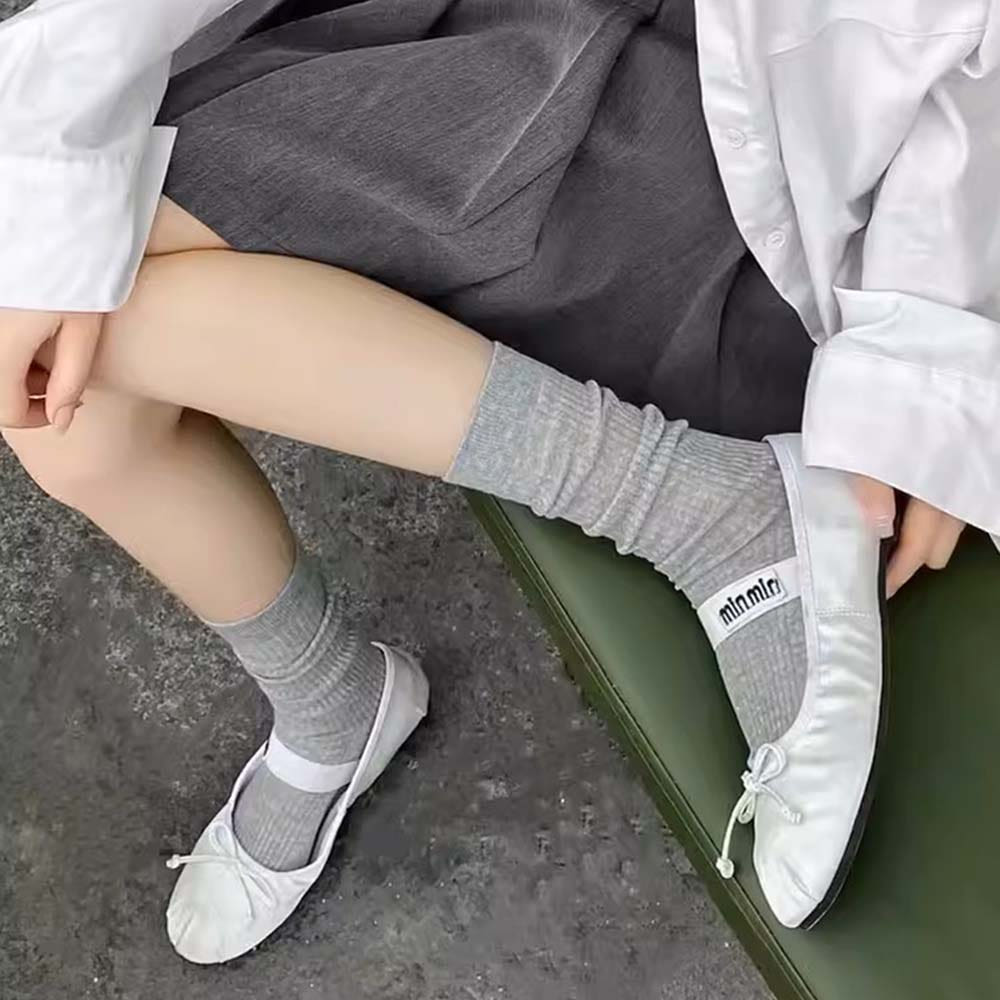 루즈벨 얇은 면 시스루양말 무압박 골지 무봉제 롱 루즈삭스 긴목 레이스 스타킹 여름양말 : 루즈벨