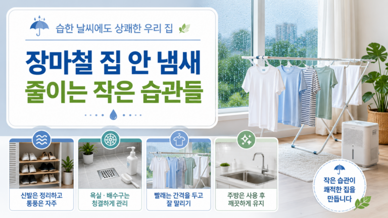 장마철 집 안 냄새 줄이는 습관